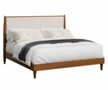 Amish Contour Platform Bed with Upholstered Headboard